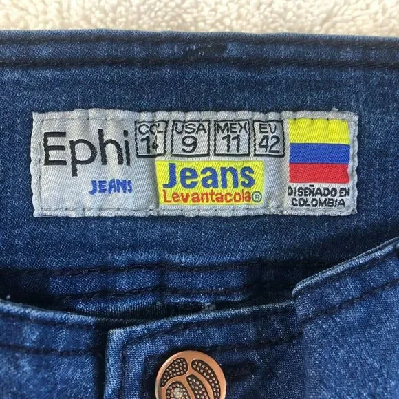 Ephi Jeans. Women's Butt Lifter Technology Embellished Jeans High Waist Sz 9 USA - Picture 6 of 12